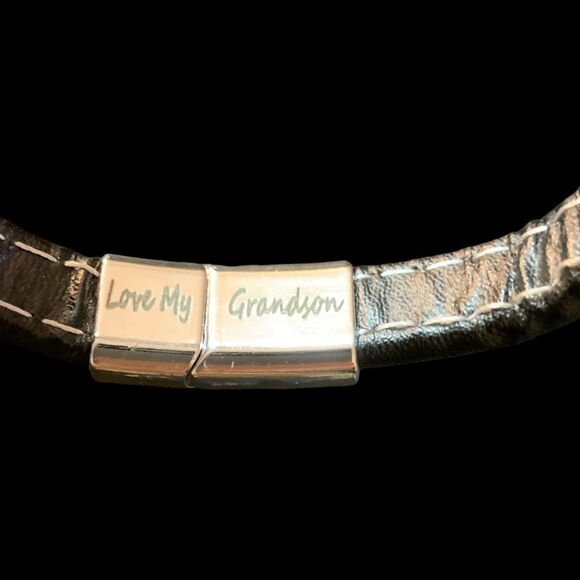 To My Grandson Faux Lthr Bracelet for Men Grandmother Grandson Forever Bracelet - Picture 7 of 14